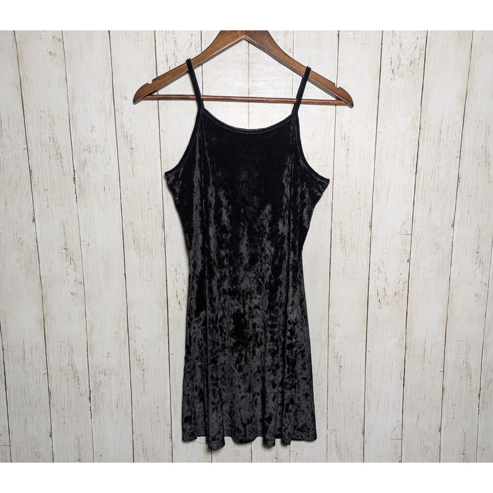 Crazy 8 Black Crushed Velvet Girls Dress 10/12 Goth Y2K Holiday Party Alt Skater - Picture 10 of 10
